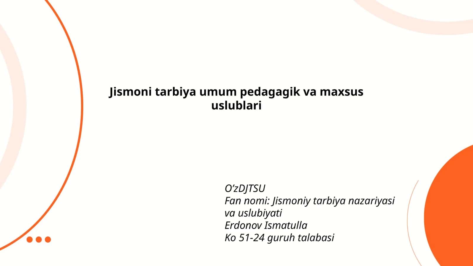 Jismoniy tarbiya nazariyasi va uslubiyati
