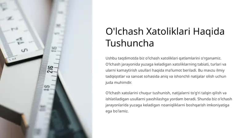 O'lchash Xatoliklari Haqida Tushuncha