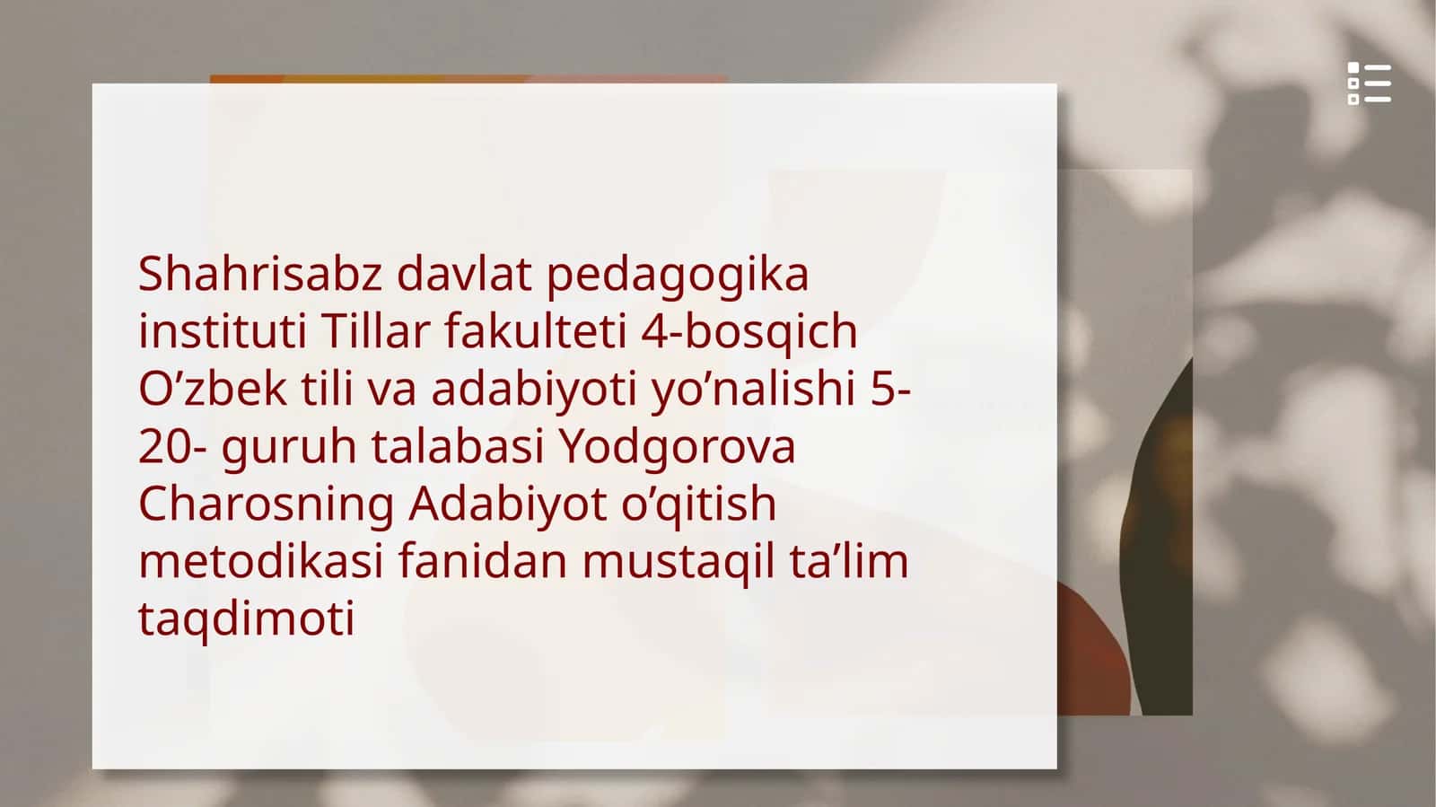 LEHNGSTON HYUZ. “RAHMAT SIZGA, XONIM”