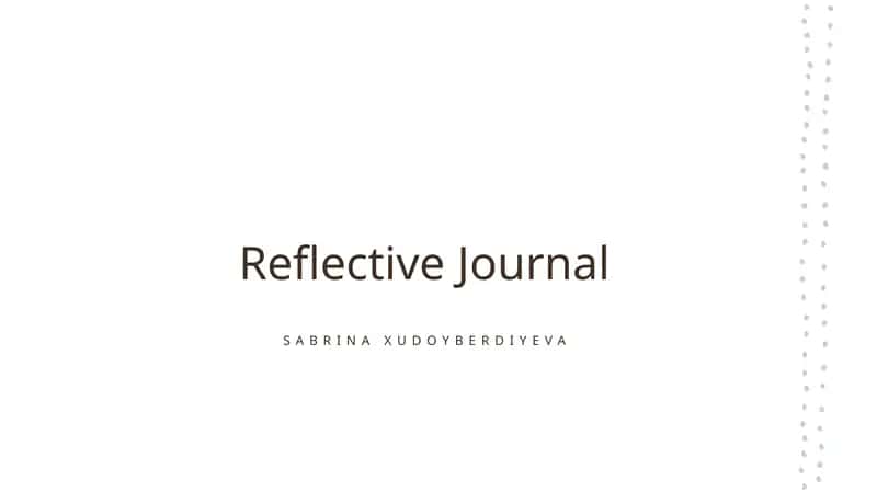 Reflective Journal