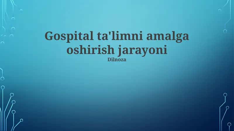 O'quv Uslublari va Texnologiyalari
