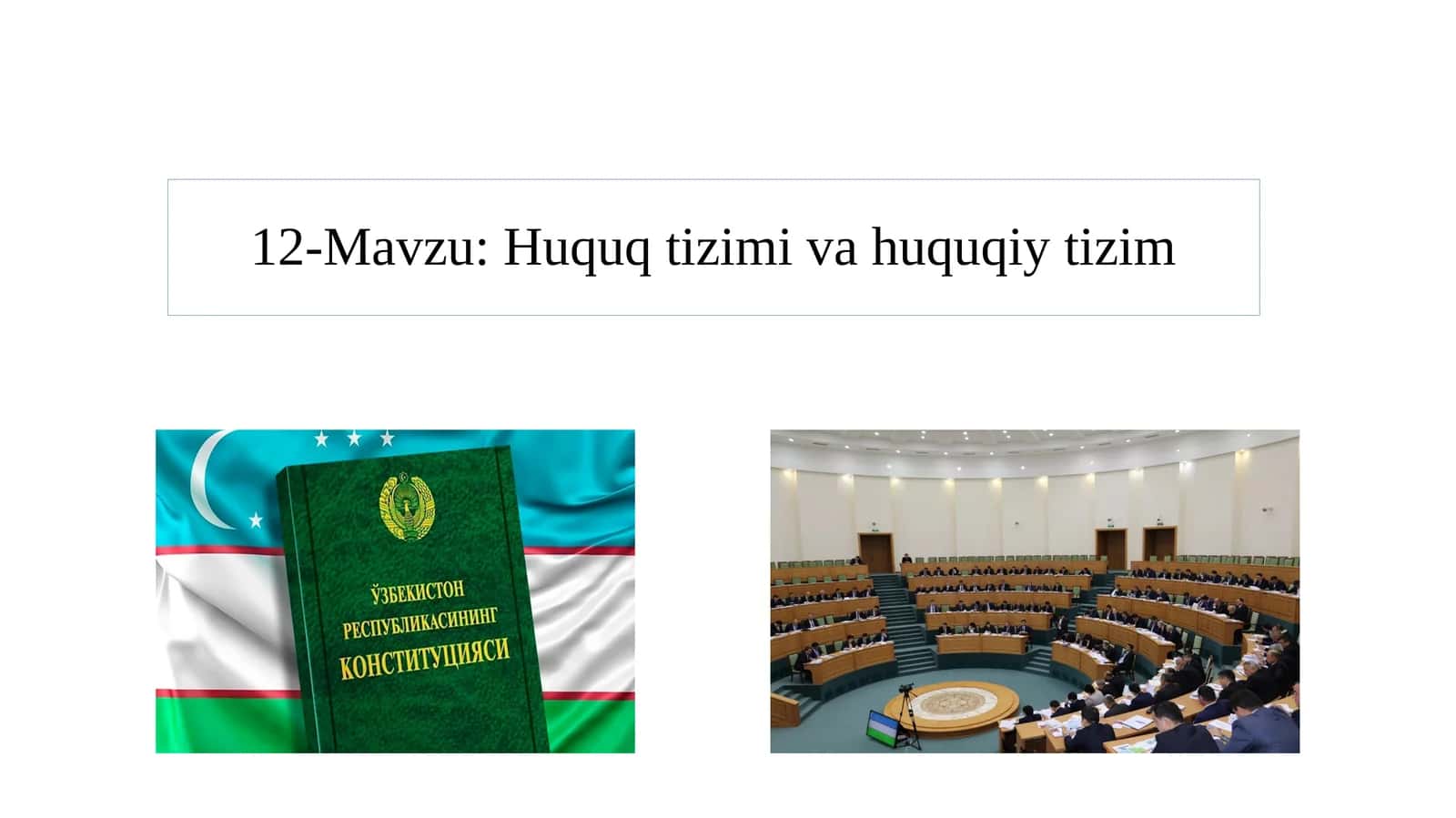 Davlat va huquq nazariyasi fanidan 12-mavzuga taqdimot