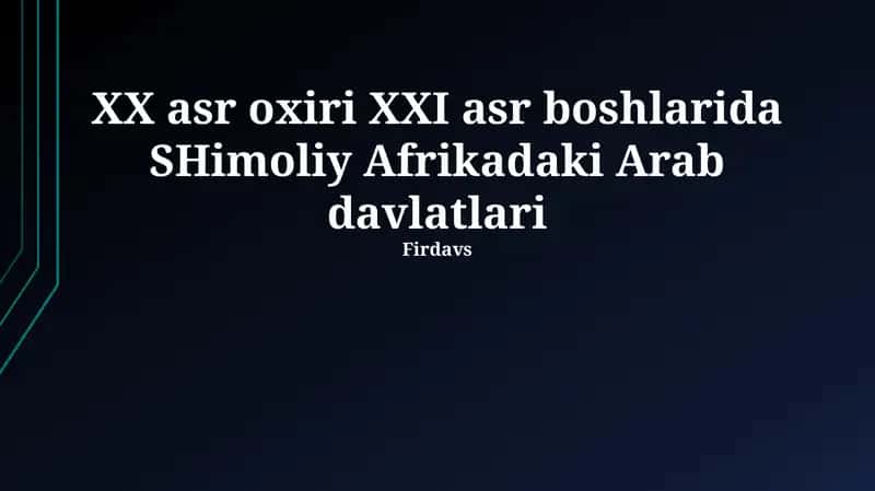 Shimoliy Afrikadagi Arab davlatlari