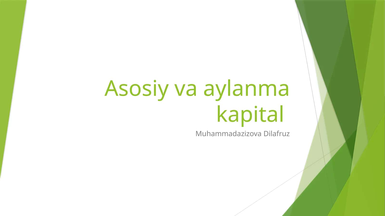 Asosiy va aylanma kapital