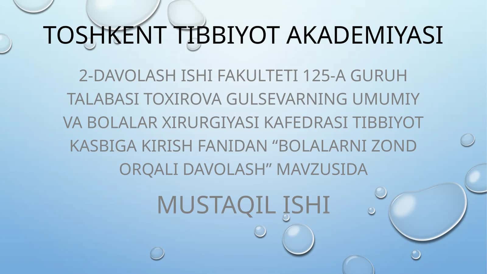 Bolalarni ZOnd ORQali DaVolash
