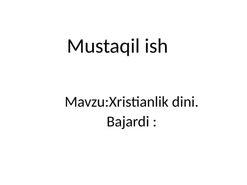 Xristianlik dini