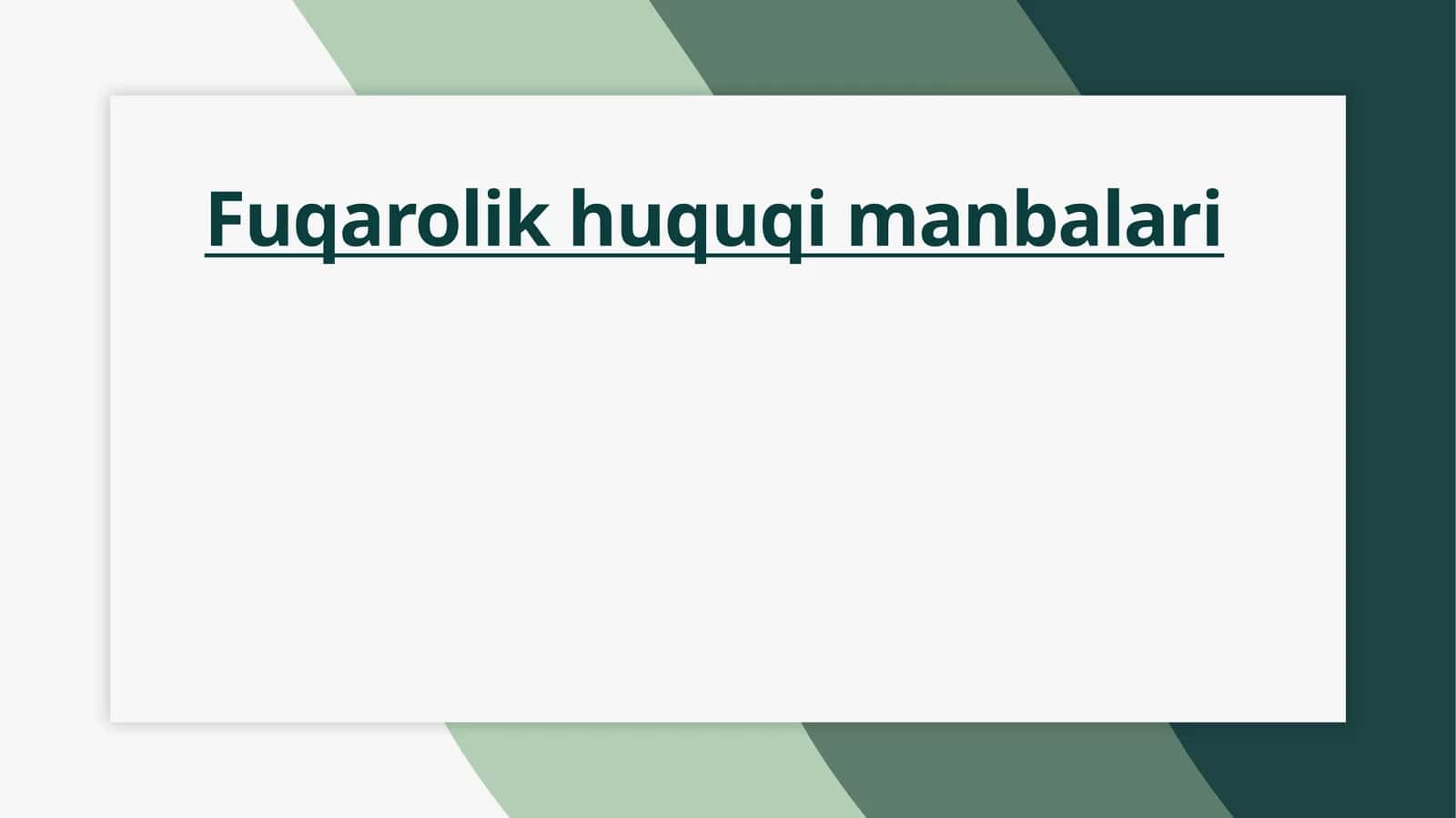 Fuqarolik huquqi manbalari
