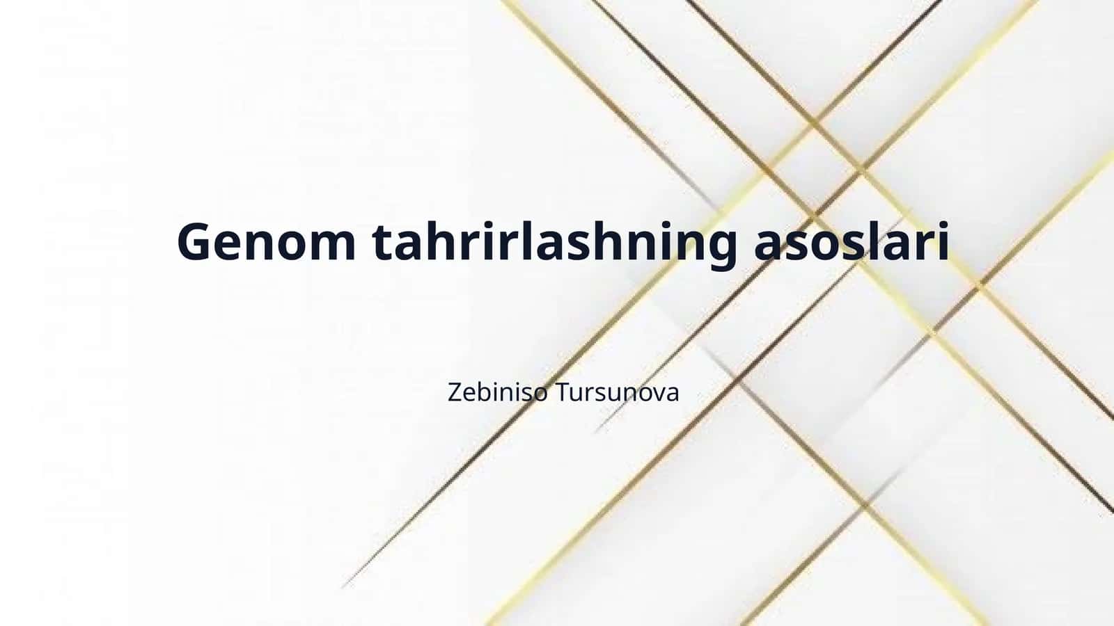 Genom tahrirlashning asoslari