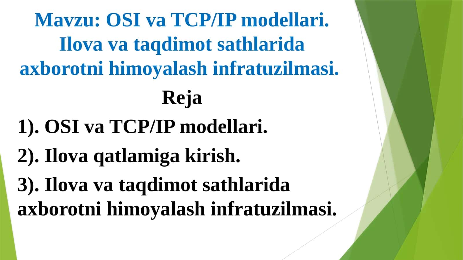 OSI va TCP/IP modellari