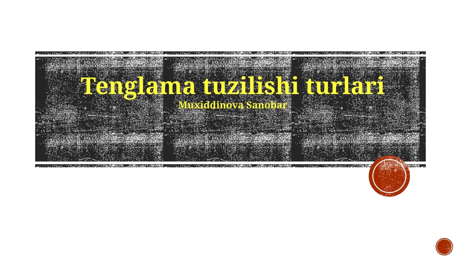 Tenglama tuzilishi turlari