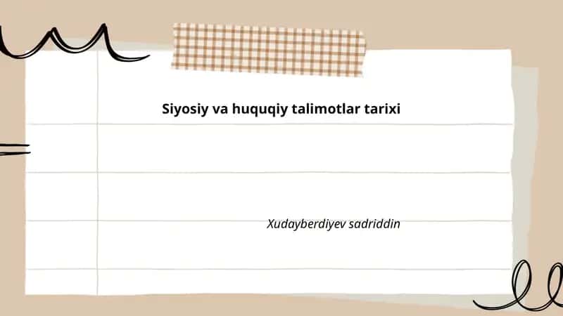 Siyosiy va huquqiy talimotlar tarixi