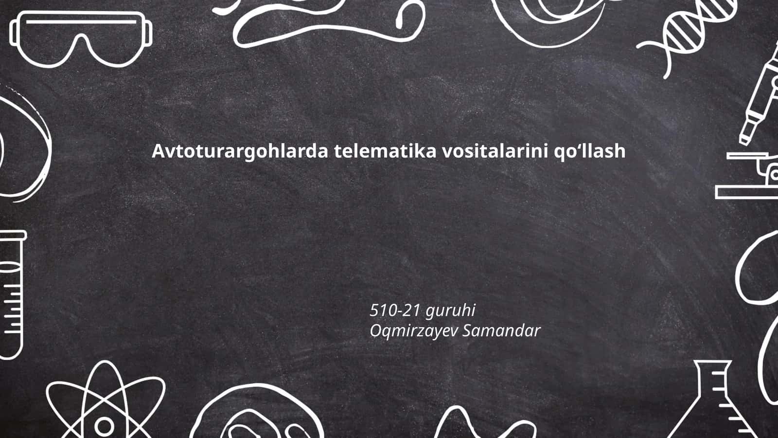 Avtoturargohlarda telematika vositalarini qoʻllash