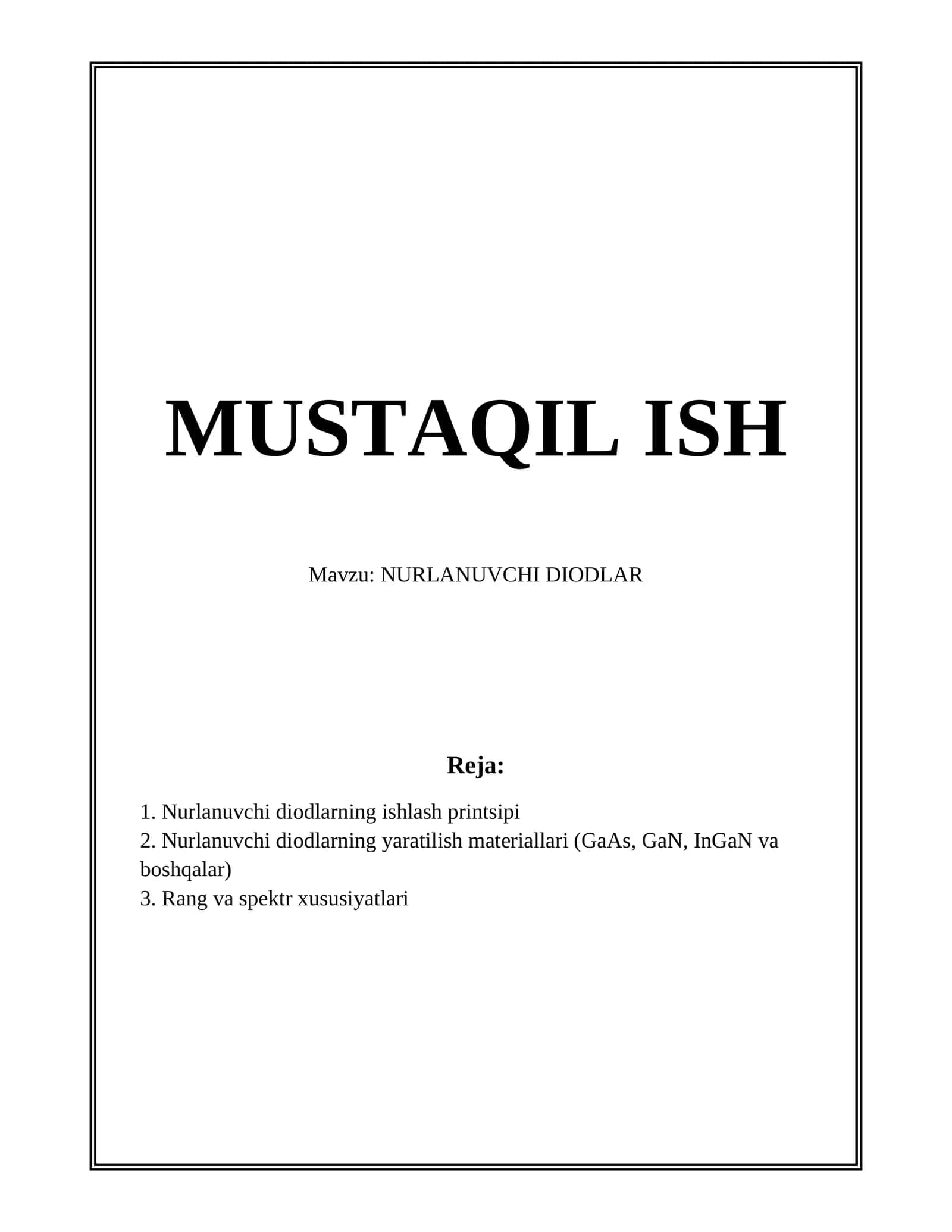 NURLANUVCHI DIODLAR