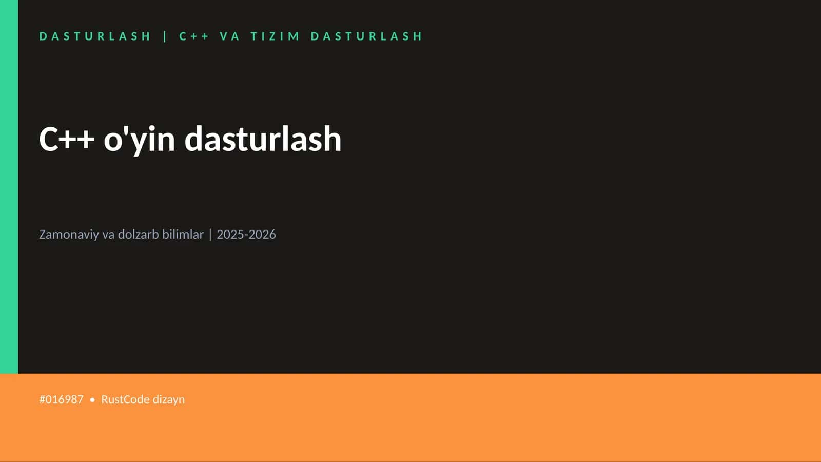 C++ VA TIZIM DASTURLASH