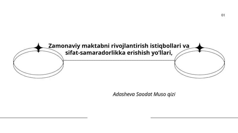 Zamonaviy maktabni rivojlantirish istiqbollari va sifat-samaradorlikka erishish yoʻllari, Adasheva Saodat Muso qizi