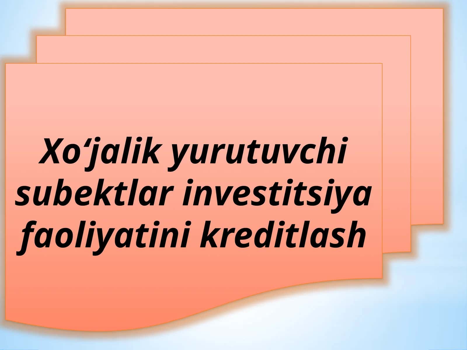 XO’JALIK SUB’YEKTLARINI ZAMONAVIY TEXNIKA VA JIHOZLAR BILAN TAMINLASH