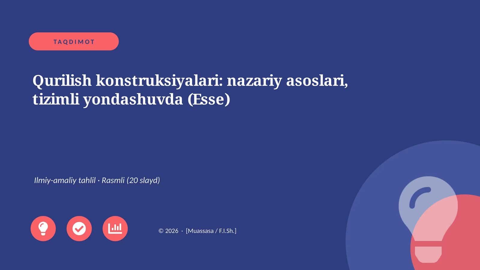 Qurilish konstruksiyalari: nazariy asoslari, tizimli yondashuvda (Esse)