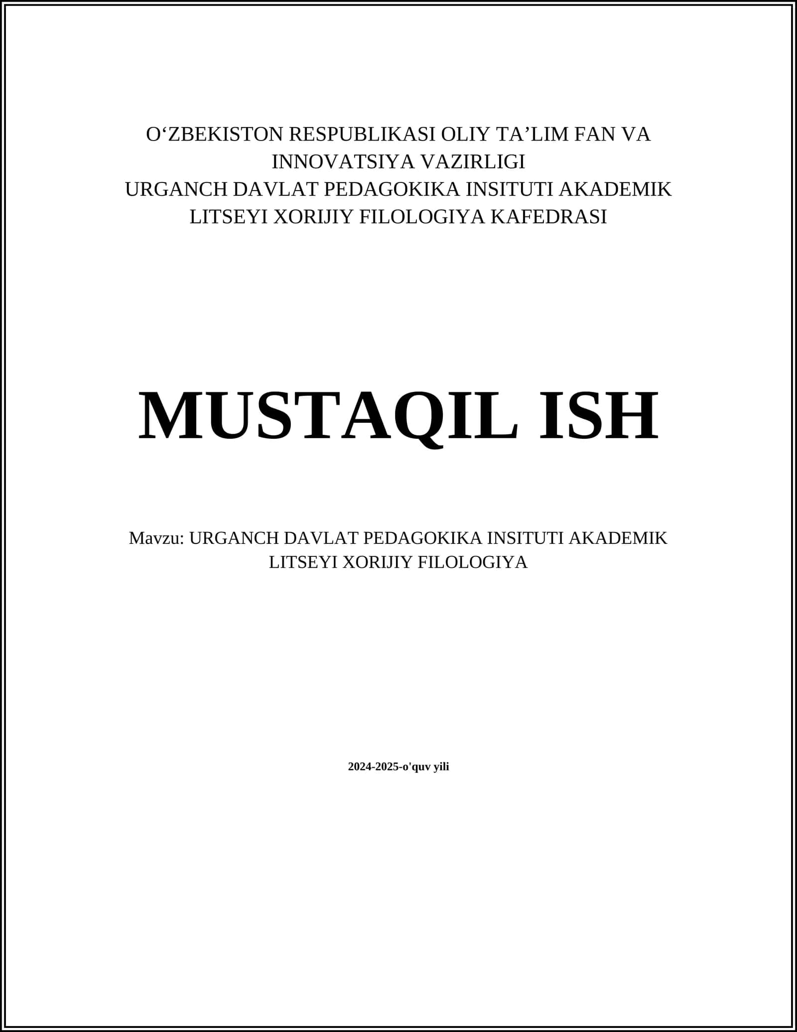 Xorijiy til o'qitish metodikasi