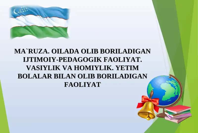 MA`RUZA.OILADA OLIB BORILADIGAN IJTIMOIY-PEDAGOGIK FAOLIYAT