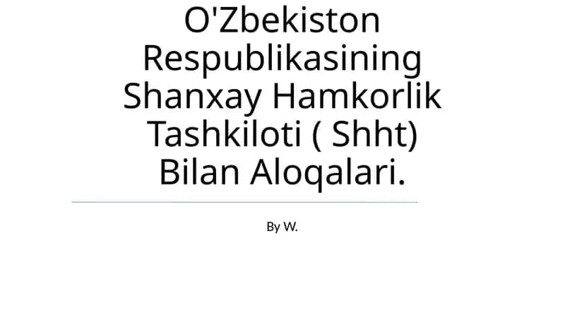 Shanxay Hamkorlik Tashkiloti (ShHT)