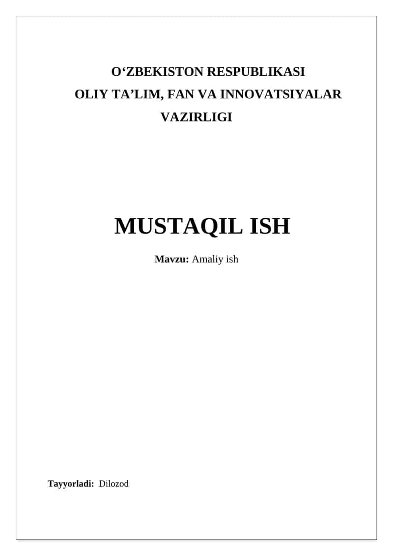 Amaliy ish