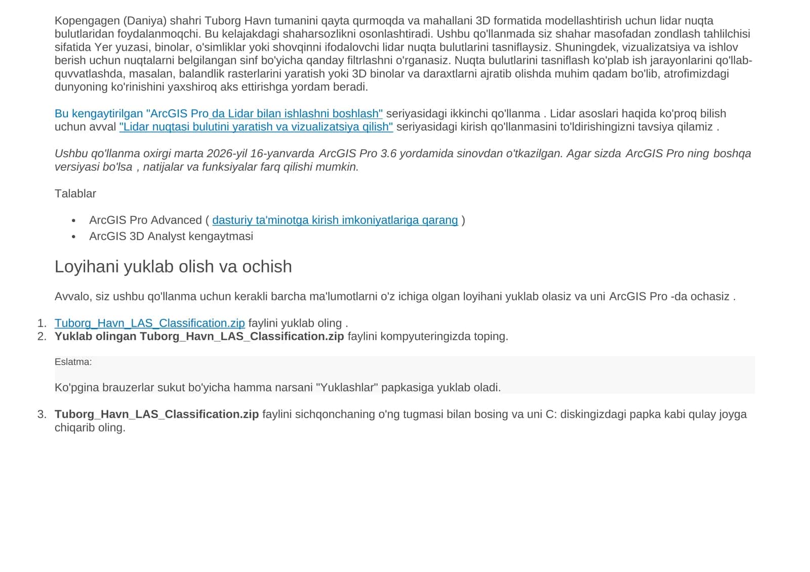 Kopengagen shahri Tuborg Havn tumanini 3D formatida modellashtirish