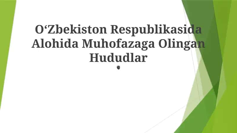 Oʻzbekiston Respublikasida Alohida Muhofazaga Olingan Hududlar