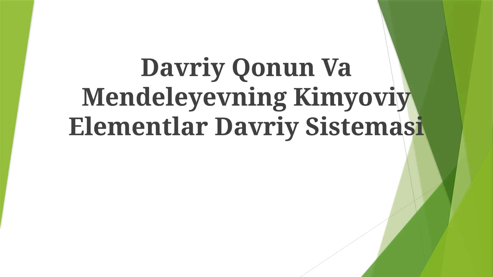 Davriy Qonun Va Mendeleyevning Kimyoviy Elementlar Davriy Sistemasi