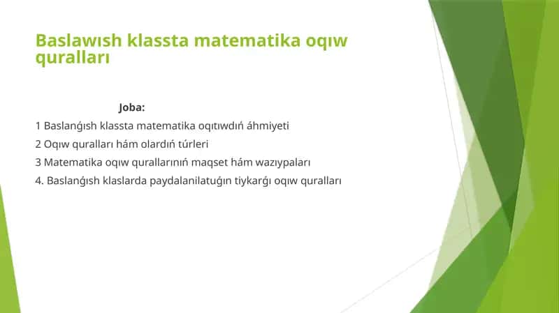 Matematika o'qish qurallari