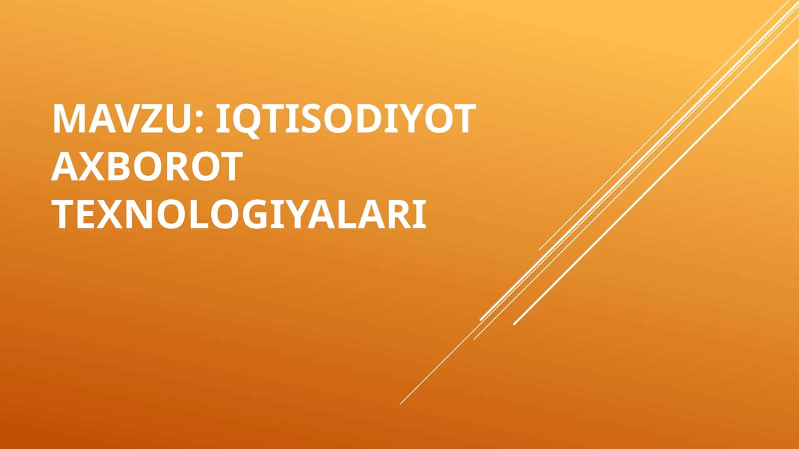 Iqtisodiyot axborot texnologiyalari