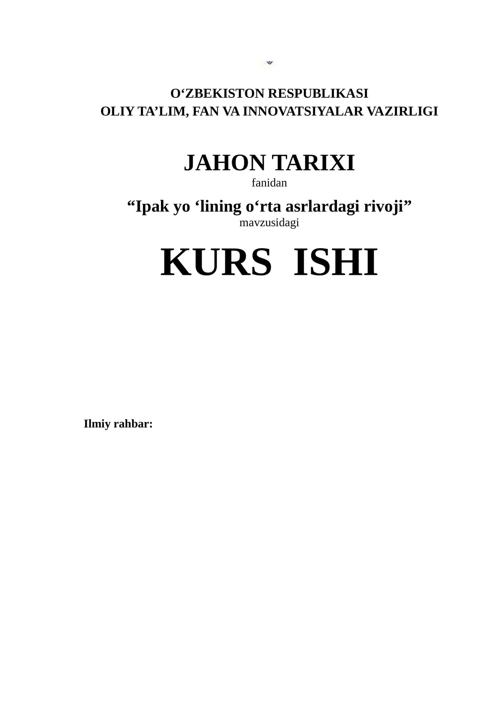 Ipak yo ‘lining o‘rta asrlardagi rivoji