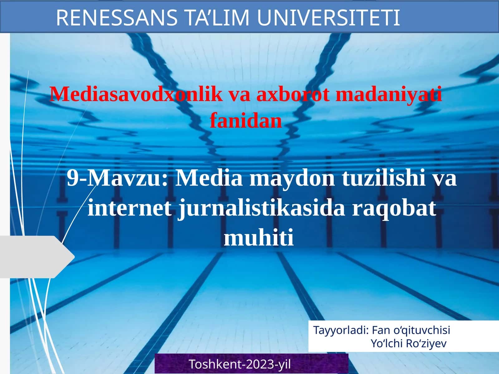 Media maydon tuzilishi vainternet jurnalistikasida raqobat muhiti