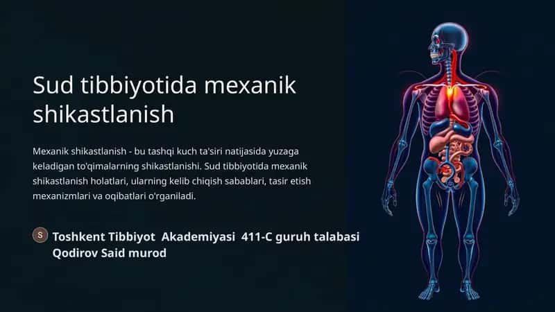 Sud tibbiyotida mexanik shikastlanish