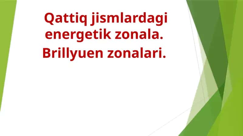 Qattiq jismlardagi energetik zona