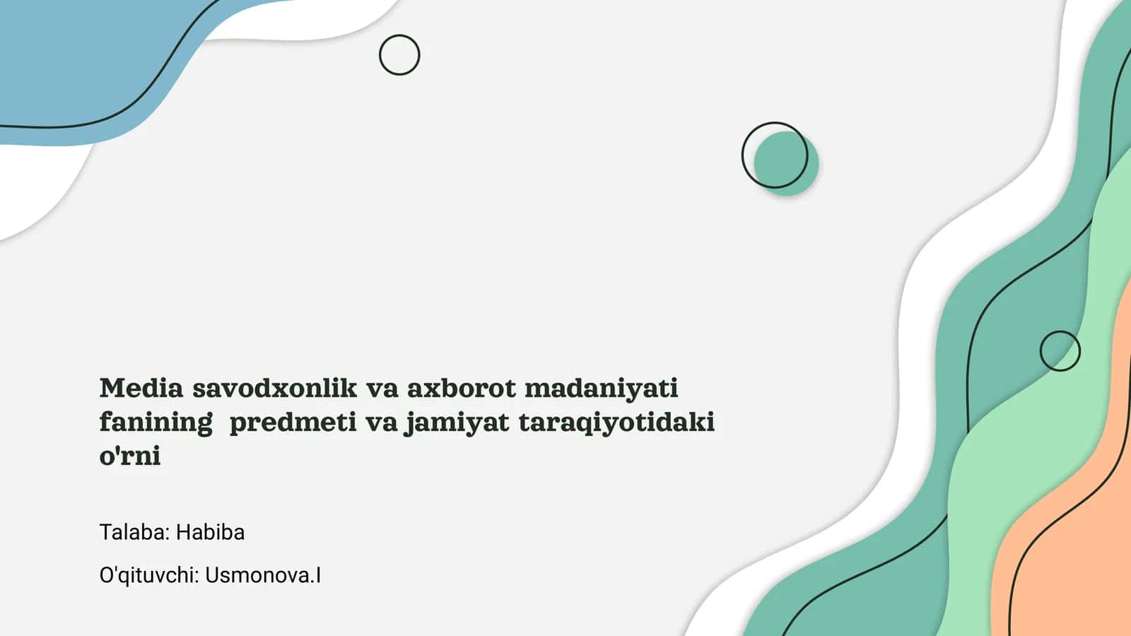 Media savodxonlik va axborot madaniyati
