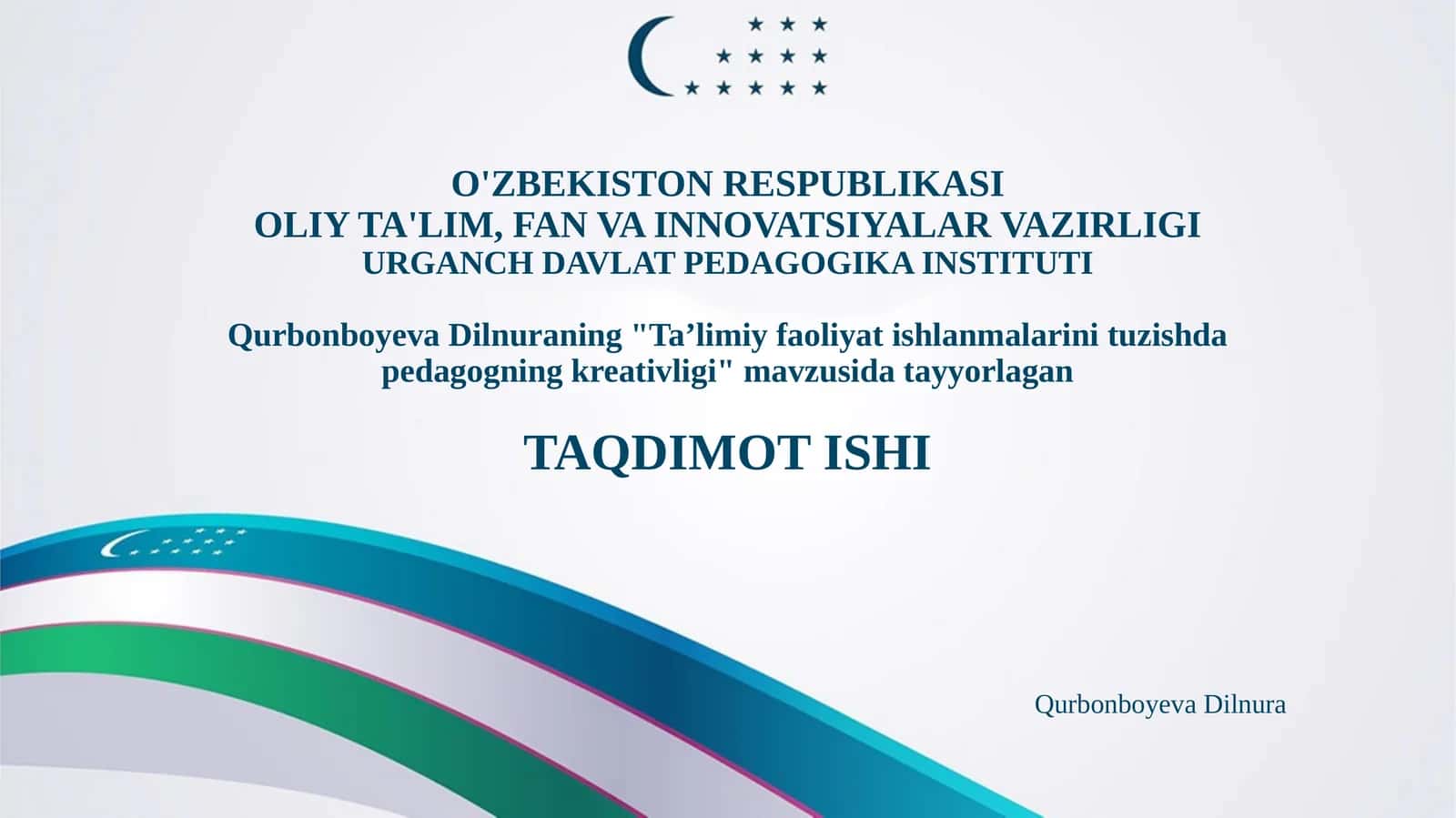 Taʼlimiy faoliyat ishlanmalarini tuzishda pedagogning kreativligi