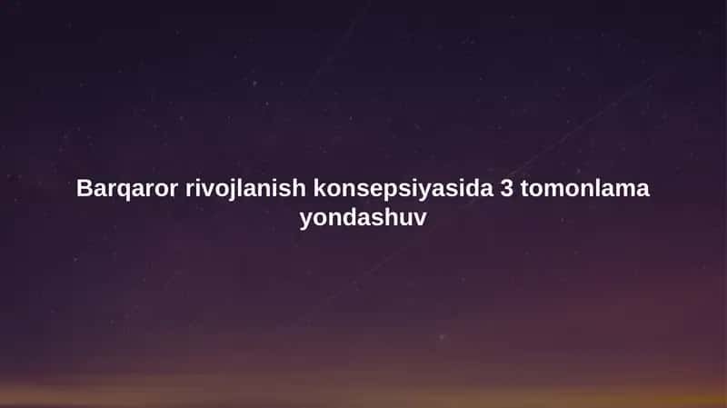 Barqaror rivojlanish konsepsiyasi