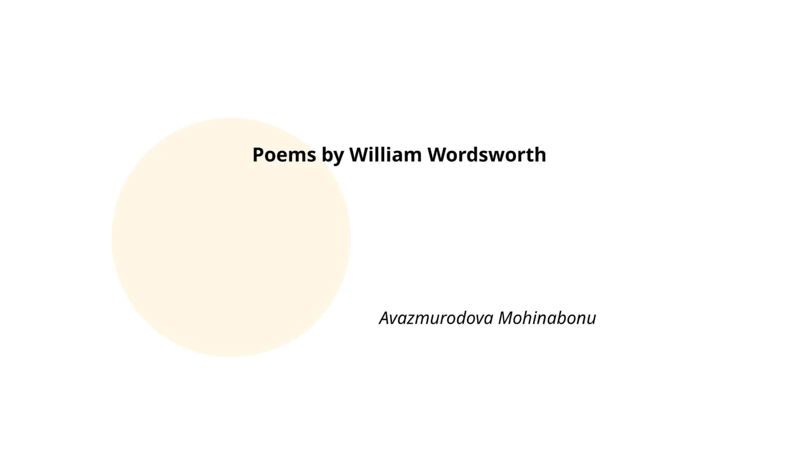 Poems by William Wordsworth
