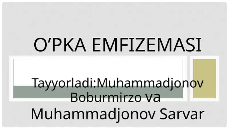 O’PKAEMFIZEMASI