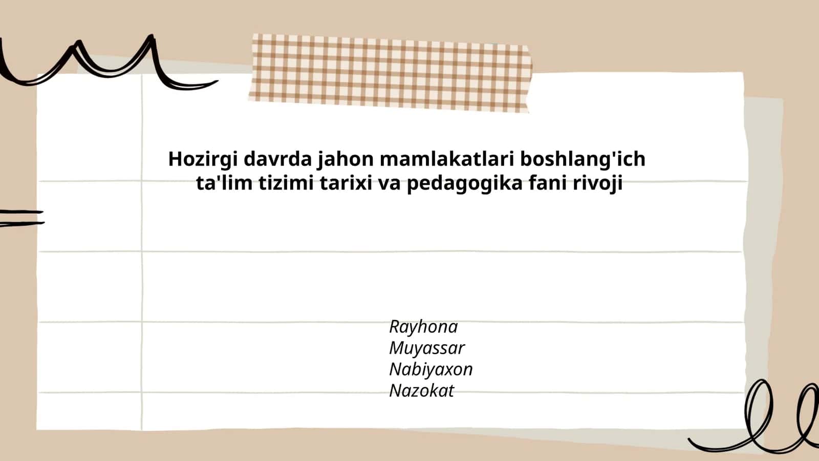 Jahon mamlakatlari boshlang'ich ta'lim tizimi tarixi va pedagogika fani rivoji