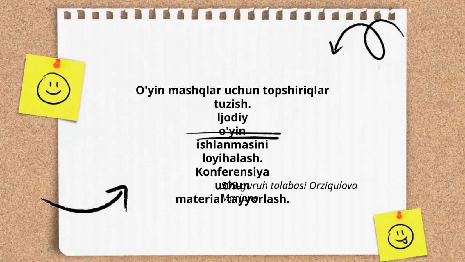 O'yin mashqlari innovatsion usullarda yaratish