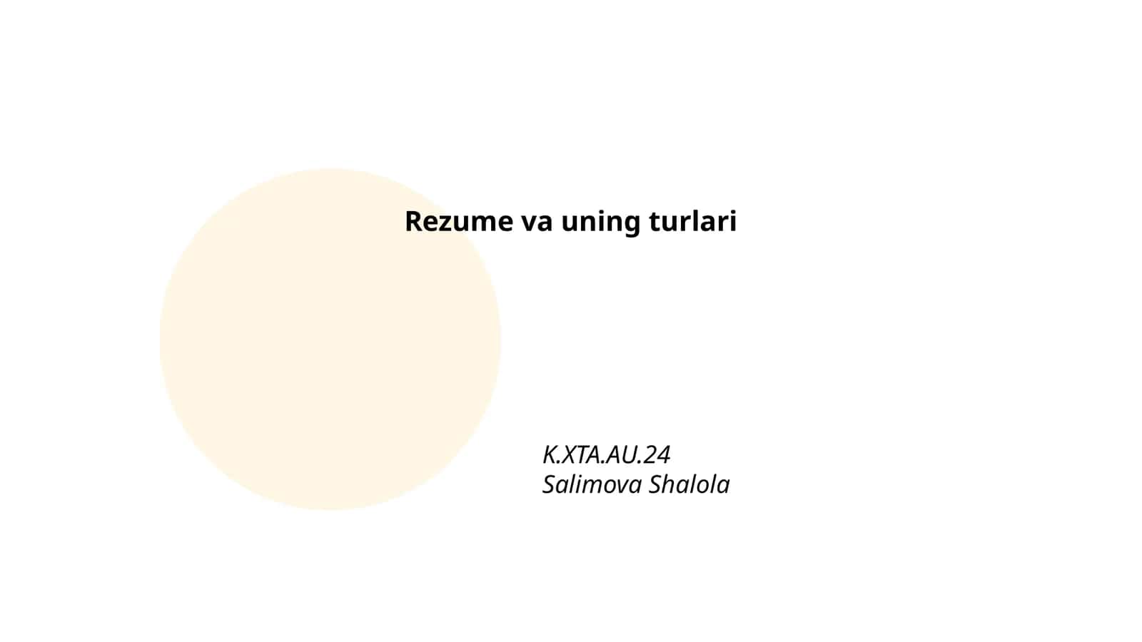 Rezume va uning turlari