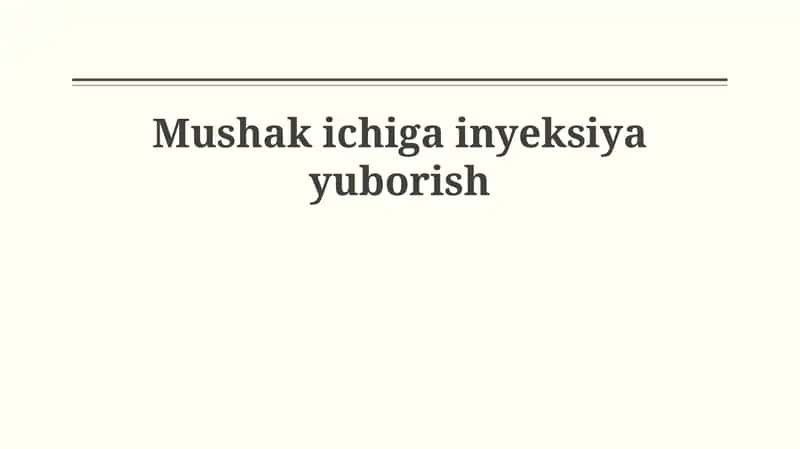 Intramuskulyar in'eksiya