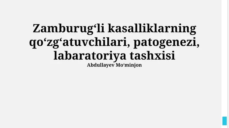 Zambarli kasalliklarning qo'zg'atuvchilari