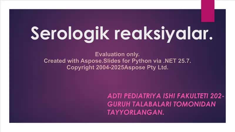 Serologik reaksiyalar