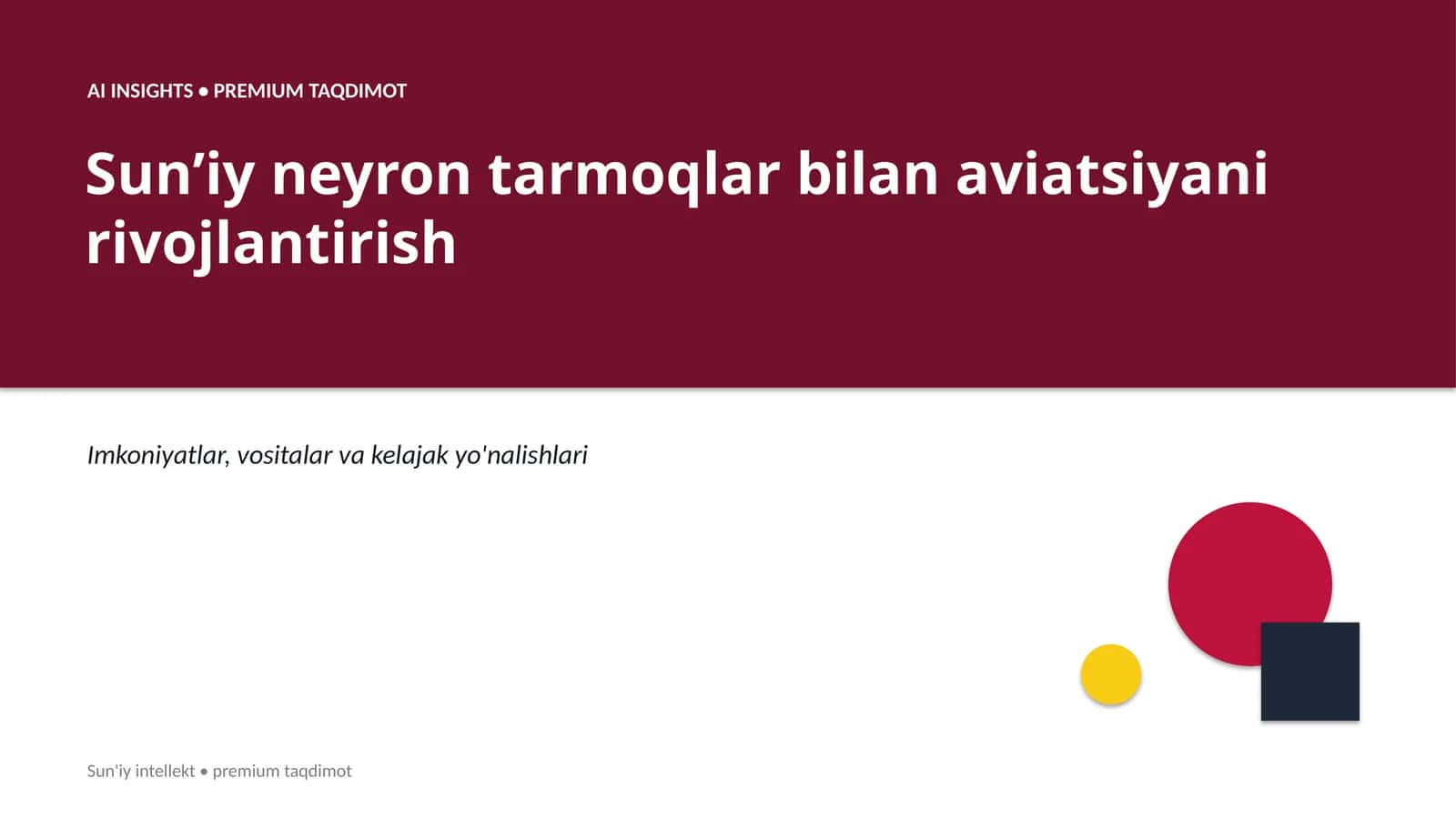 Sun'iy neyron tarmoqlar bilan aviatsiyani rivojlantirish