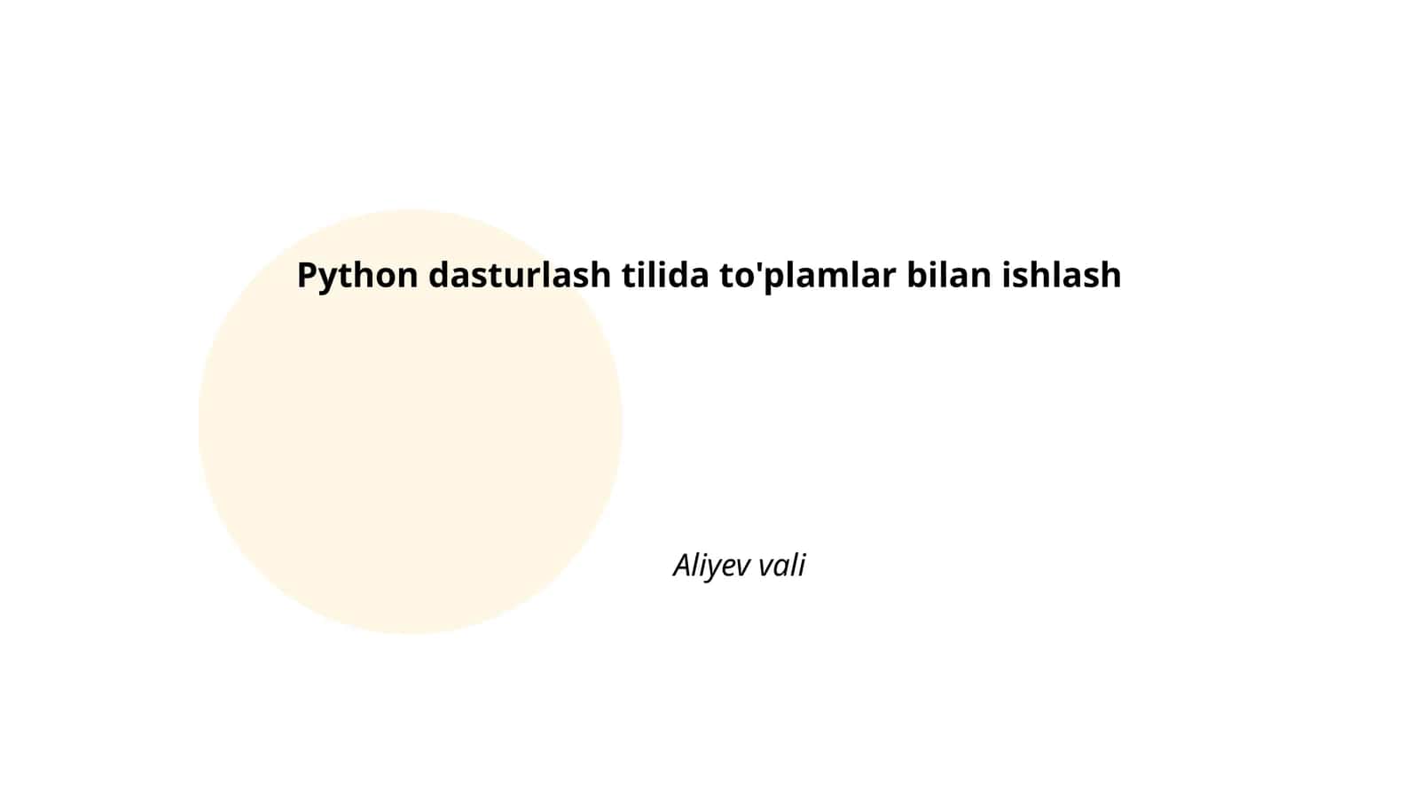 List bilan ishlash