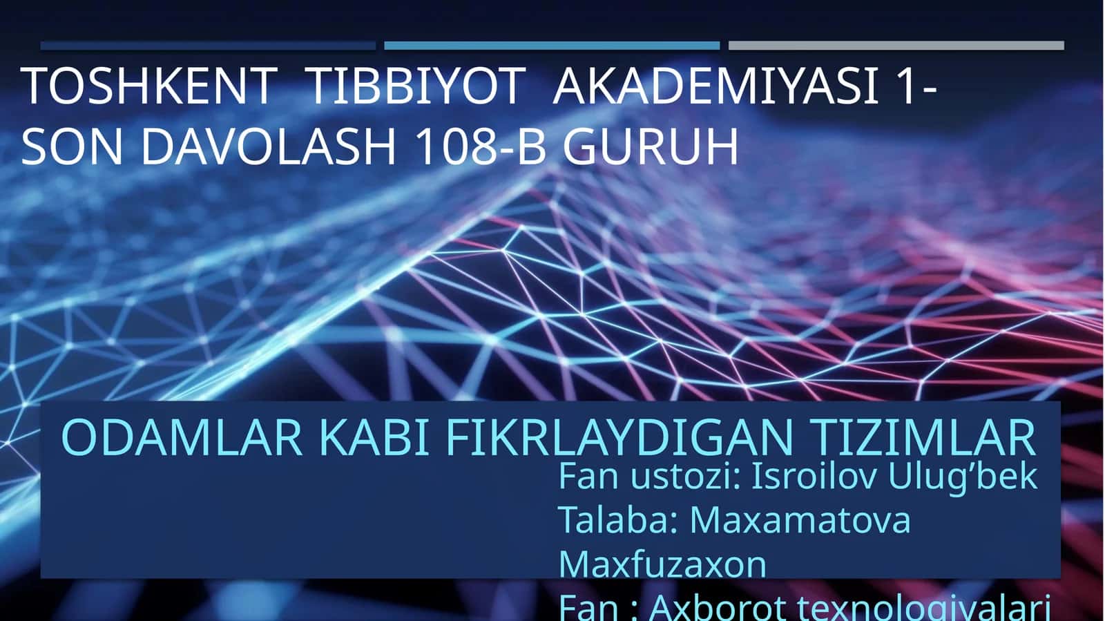 ODAMLAR KABI FIKRLAYDIGAN TIZIMLAR