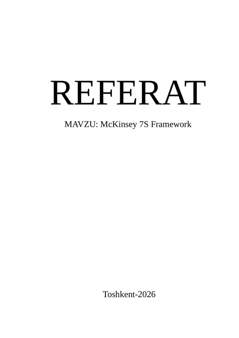 McKinsey 7S Framework