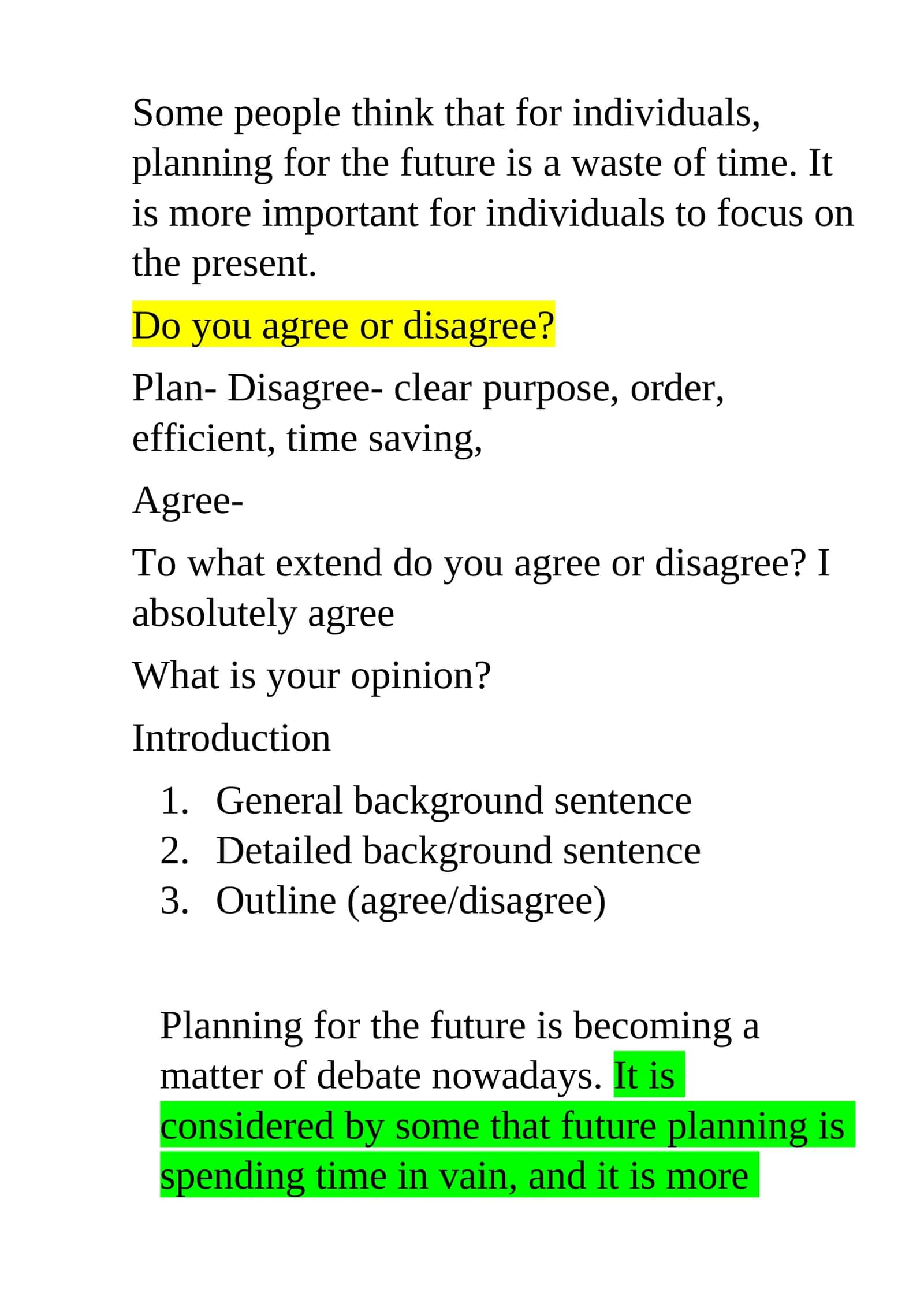 Future Planning for Individuals